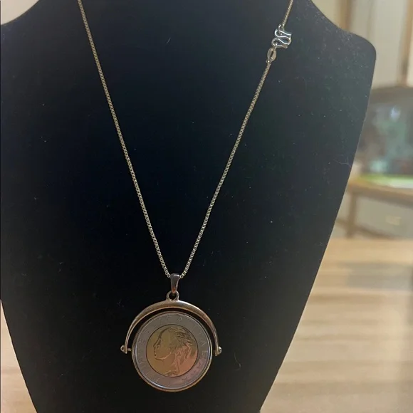 Yellow 14k plated Gold Money Coin Pendant Necklace Collection 18 inch - Picture 3 of 8